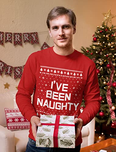 Tstars Funny I've Been Naughty Ugly Christmas Shirt for Men Tacky Sweater Style Holiday Xmas Mens Long Sleeve T-Shirt3