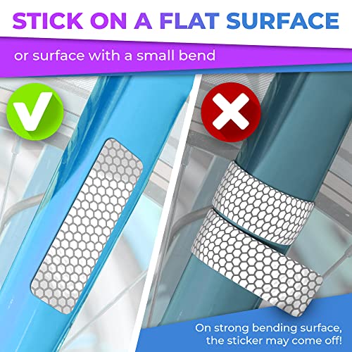Image of LOOM Reflective Stickers | 67pc Prismatic Wht | Reflective Stickers for Helmet, Bike, Motorcycle, Hard Hat | Waterproof Reflectors for Car, Trailer | Bike Reflectors for Night Riding