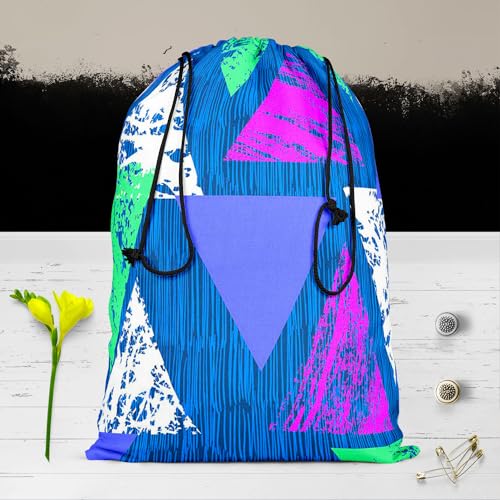 Image of ArtzFolio Mixed Triangled D1 | Reusable Sack Bag | Bag for Gym, Storage, Vegetable & Travel