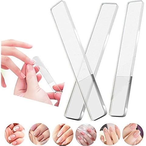 3 Pcs/Set Nano Glass Nail Files - Professional Crystal Nail Buffer, Natural Nails Polished and Shine Cover