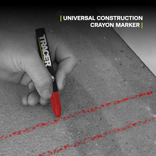 Tracer Bauholzkreide Markierstifte, 12 Stück, Rot, 12 x rote Markierungsstifte für verschiedene Oberflächen