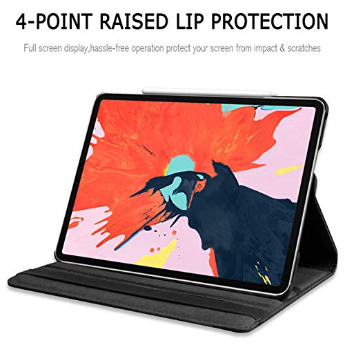 Image of TGK Rotating Cover for iPad Pro 11 Inch 2018 A1980, A1934, A2013 (Black) 360 Degree Stand Magnetic Smart Flip (Auto Sleep /Wake Function) Case