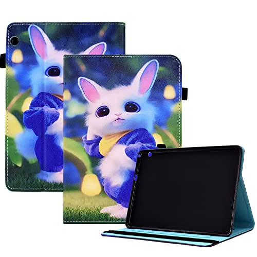 Mldjomid Custodia Protettiva Compatibile con Huawei Mediapad T3 10 (9,6 pollici), PU Intelligente Case, Cover per Tablet Flip con Supporto e Slot per Scheda per MediaPad T3, Coniglio Carino