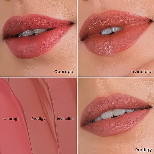 Image of LAMIOR Spicy Not Icy Whipped Velvet Liquid Lipstick: Matte, Transfer-Proof, 12+ Hour Wear|Hydrating, Blurring Full Coverage, Lightweight|Enriched with Avocado & Jojoba Oil|Vegan|Pack of 3 - 15 ml Each
