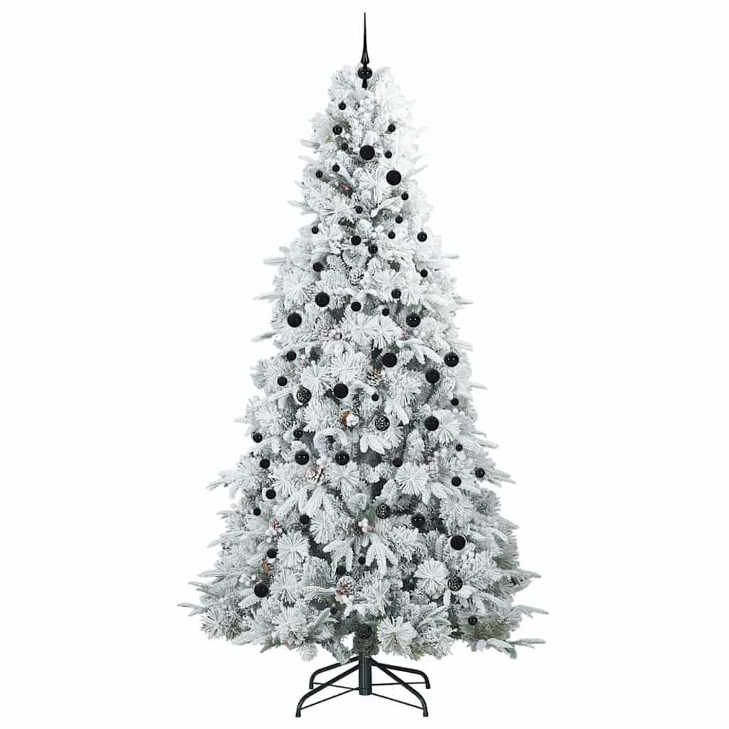 Sztuczna składana choinka zielona, 240 cm, PE i PCW, z 300 diodami LED o ciepłej białej barwie, do użytku wewnątrz i na zewnątrz, świąteczna dekoracja