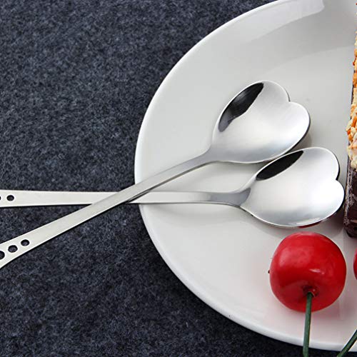 Cabilock Juego de 6 cucharillas de café con forma de corazón, para helado, postre, pudding - Imagen 5