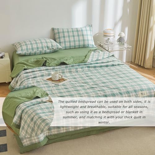 Chickwin Quilted Bedspread, Gingham Style Microfibre Soft Warm Quilt Bedspread Reversible Bed Coverlet Bed Quilt Throw Single Double King Size, Bedroom Decor/All Season (Yellow Gingham,200x230cm) - Cosy Home Interiors Chickwin Quilted Bedspread, Gingham Style Microfibre Soft Warm Quilt Bedspread Reversible Bed Coverlet Bed Quilt Throw Single Double King Size, Bedroom Decor/All Season (Yellow Gingham,200x230cm) - Image 6