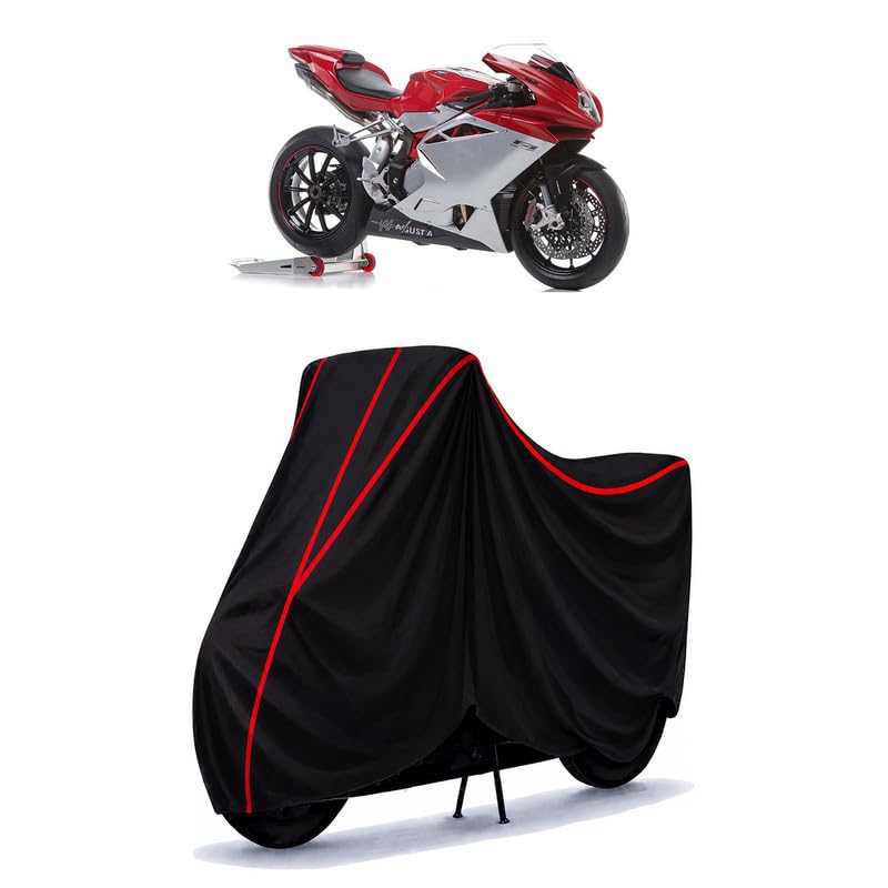 Image of MV Agusta F4 Water Resistant Bike Cover for All Motorcycles & Rain | Heavy Duty Taffeta Fabric | UV Protection, Dustproof, Scratchproof | All Weather Two Wheeler Body Cover with Elastic Bottom