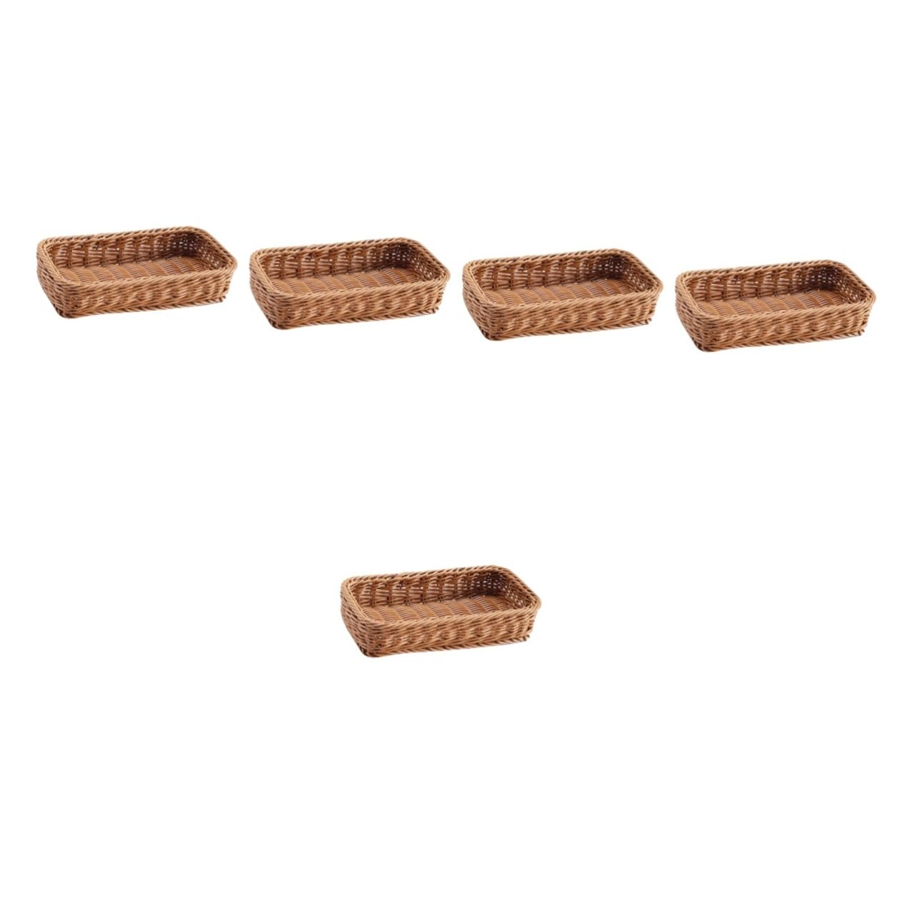 Alipis 5 Piezas Cesta De Almacenamiento De Cubiertos Utensilios Para Servir Vajilla Accesorio De Cocina Organizador De Cubiertos De Cocina Cesta De Pan Cesta De Utensilios El Plastico
