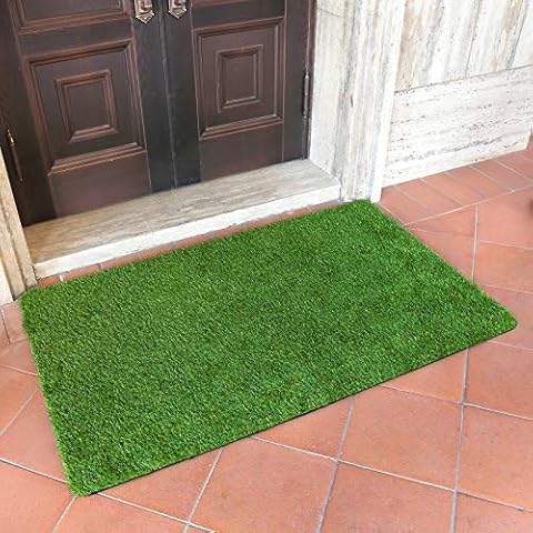 MAYSHINE Artificial Grass Door Mat Indoor/Outdoor Rug Green Turf Perfect for Multi-Purpose Home Entryway Scraper Doormat Dog Mats 36x59 inches Cover