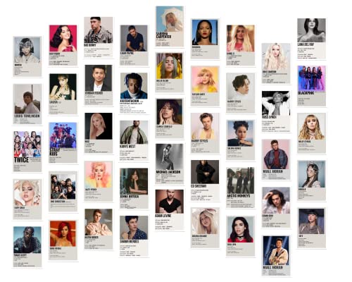 Image of Singer Wall Collage Kit 50 PCS A6 Posters for Wall | Billie Eilish The Weeknd Music Posters | Home Decor | Wall Decor Items | Room Decoration Items for Bedroom | Wall Stickers for Home | Bedroom Decorative Items