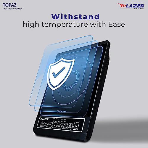Image of Lazer Topaz Induction Cooktop with Touch Control and Wide Voltage Protection | Manual Display| 1800 Watt ( Black)