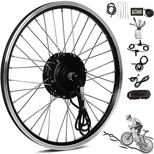 Kit de conversión de bicicleta eléctrica Kit de conversión de bicicleta eléctrica para rueda trasera libre de 20', 24', 26', 27,5', 28', 29', 700c Kit de conversión de bicicleta eléctrica Kit de con