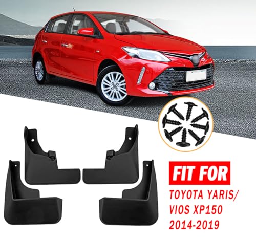 Image of Mud Flaps Mud Guards Fit for 2014-2019 Toyota Yaris Vios Xp150, Front & Rear Mud Splash Guards Accessories - 4 Pc, Black