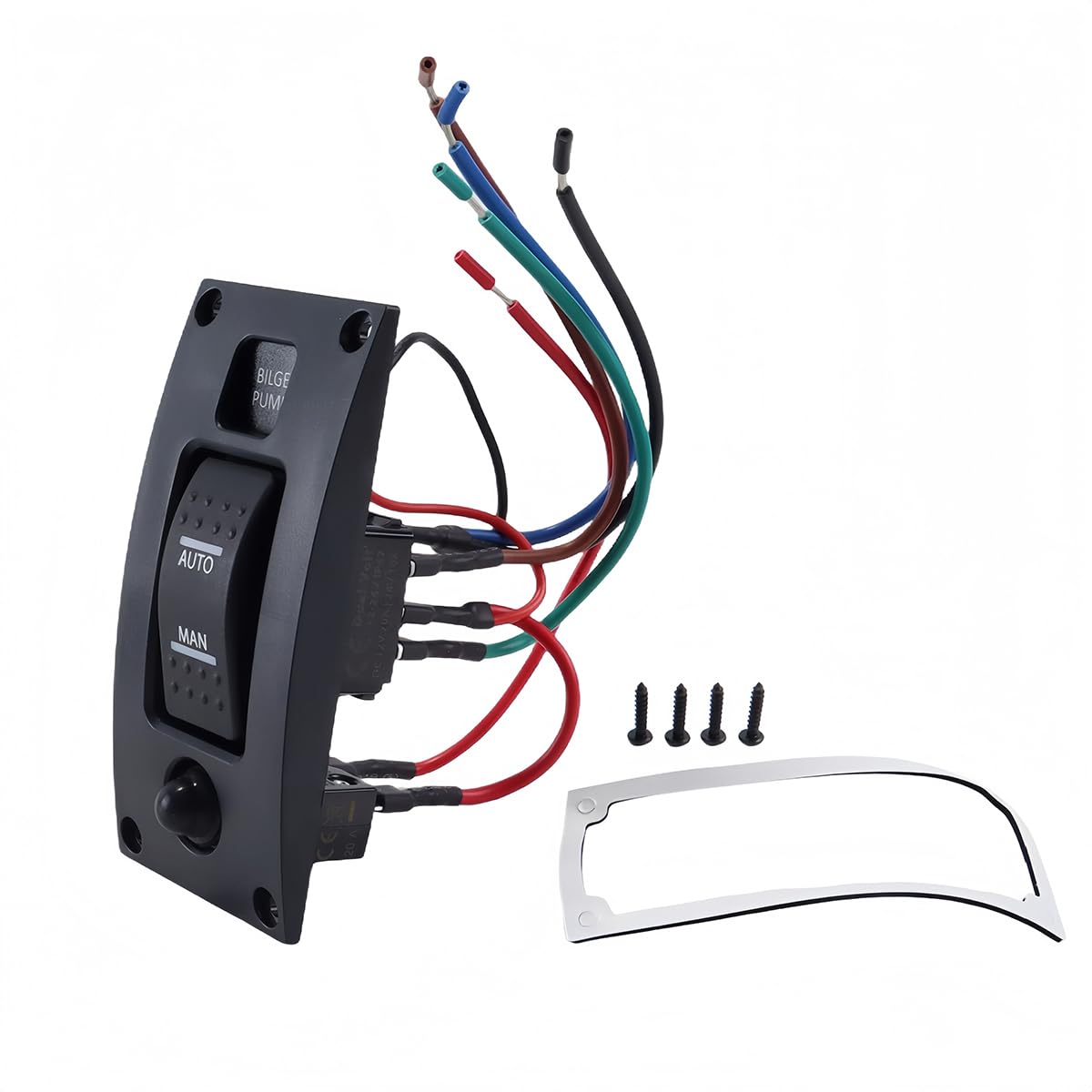 Riven Panneau interrupteur de pompe de cale à bascule ON-OFF-ON étanche IP66 12-24 V bateau marine applications marines et automobiles