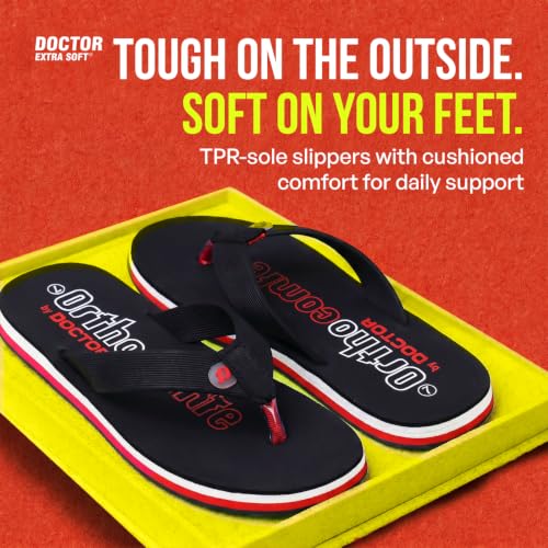 Image of DOCTOR EXTRA SOFT Men's Orthopedic Tpr Slippers With Cushion Footbed For Adult|Stylish & Anti-Skid|Comfortable & Light Weight|Casual Durable Waterproof Everyday Dr. Home Flip Flops Gents & Boys D-36