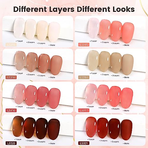 Set de Esmalte de uñas en gel Nude Likomey 8 Colores 7.5 ml miniatura 3