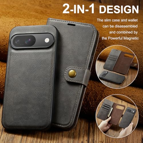Coque Google Pixel 9 portefeuille magnétique avec verre trempé