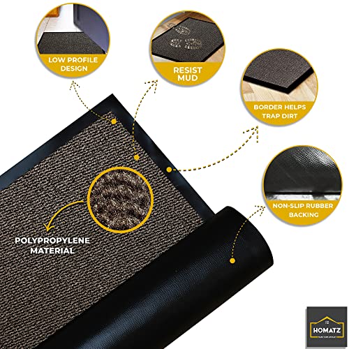 Homatz Heavy Duty Floor Mat, Non Slip Rubber Back Door Mat, Dirt Trapper Super Absorbent Indoor & Outdoor Rug - Image 3
