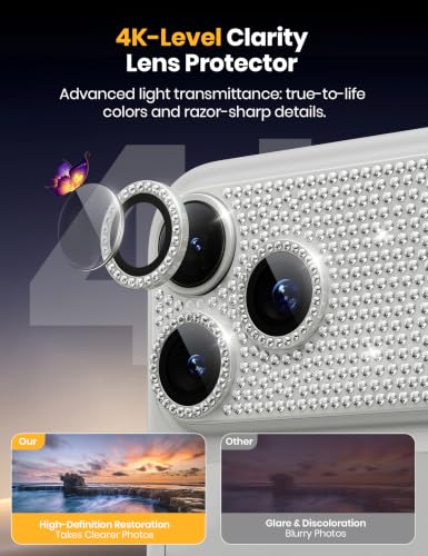 Image of Hoerrye for Phone 18 Pro Max Camera Lens Protector - Bling Diamond