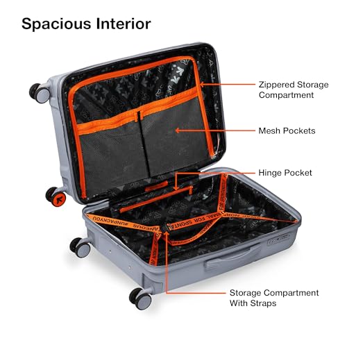 Image of Nasher Miles Krabi Expander Hard-Sided Polypropylene Check-in Luggage 28 inch | 75cm | 8 Wheels Large Trolley Bag for Travel | Suitcase (Grey)