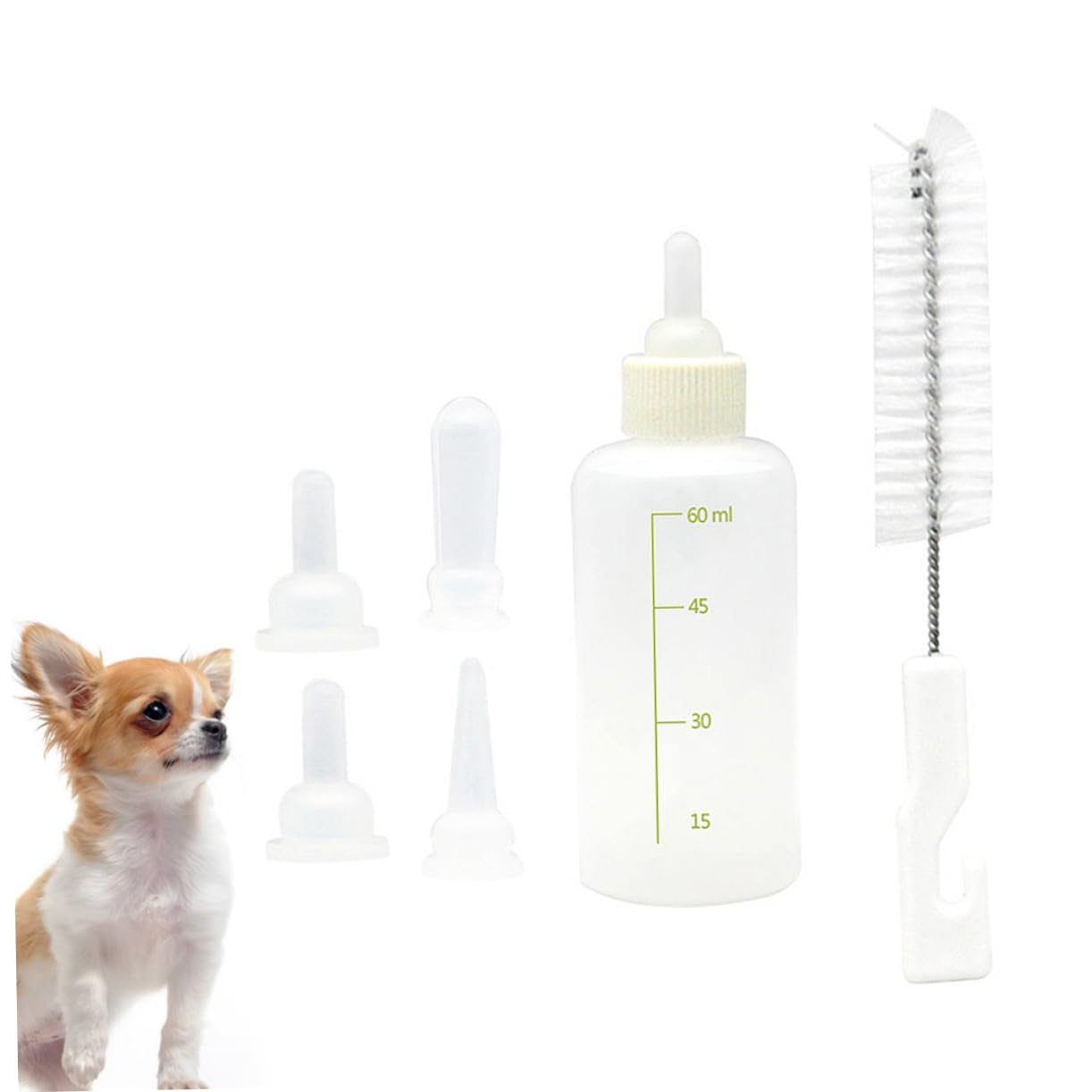 Beavorty 6 Set di Biberon per Animali Domestici per Gattini Biberon in Silicone per Lallattamento Biberon per Animali Domestici Biberon Portatile con Bilancia