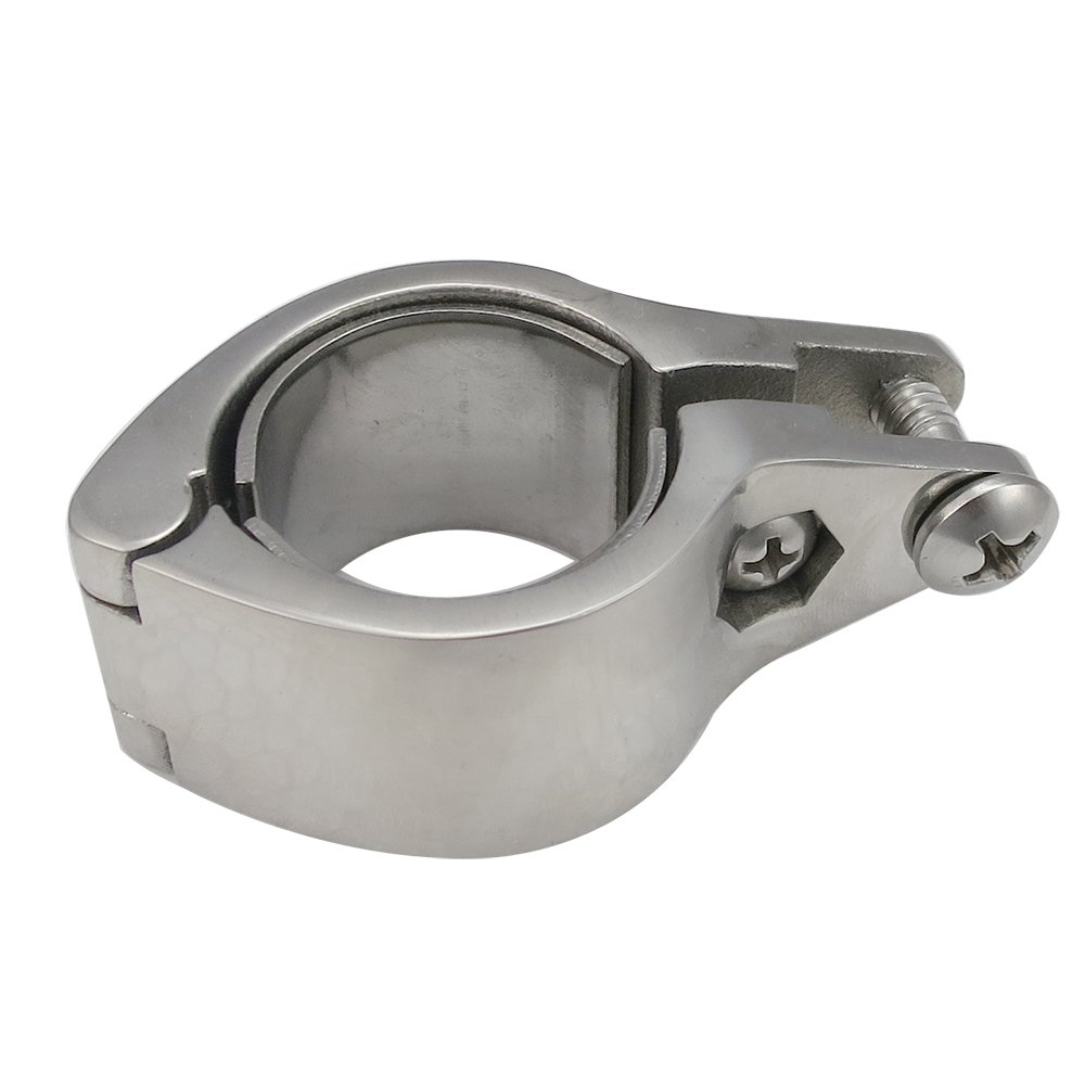 316 Stainless Steel Bimini Top Hinged Jaw Slide Clamp For 1-Inch Boat Tubing – Silver Finish