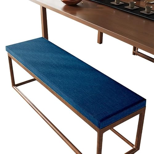 Yekuhe Bench Cushion Kitchen 150/120/100cm x 40cm Sofa Lounge Garden Bench Pad, with Zipper Non Slip Removable Furniture Bench Seat Pad Outdoor Indoor Lounge Bench Cushion(Blue,155x40cm x5cm Thick)