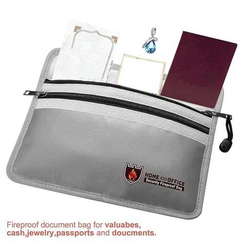 Bolsa de documentos ignífuga e impermeable con cremallera para proteger dinero y pasaportes 2