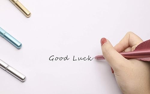 Miniatura 4 de PENTA ANGEL Bolígrafos de plumas, 4 bolígrafos creativos de punta redonda con alas artificiales, bolígrafos de tinta de gel, juego de regalo para