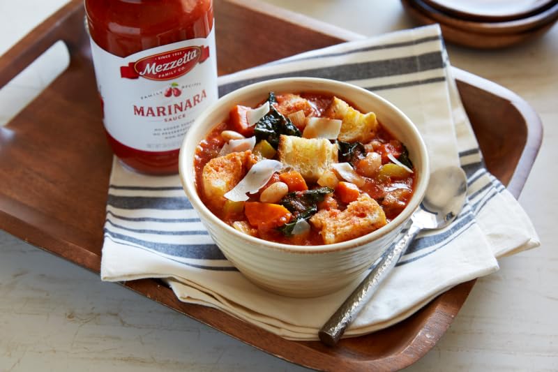 Mezzetta Family Recipes Sauce Combo (4 Pack) | Marinara 24.5 oz, Spicy Marinara 25 oz, Tomato Basil 25 oz, Roasted Garlic 25 oz