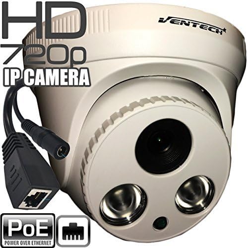 Network IP Camera ventech with Video and Power Over cat5 960P POE (Power Over Ethernet) Indoor Home Security Surveillance Cam,Night Vision Big ir led Stabler Connection Compared WiFi