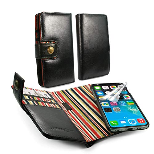 Alston Craig Funda tipo cartera con tapa magnética para iPhone 11 Pro, personalizable, delgada, para caballeros, tradicional, vintage, con bloqueo RFID, color negro