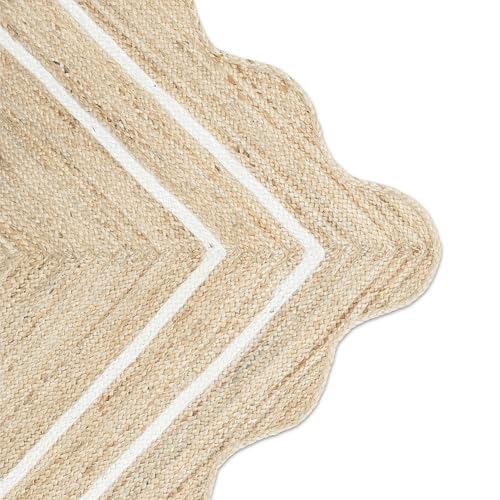 Tapete decorativo de yute natural 2'x4' estilo boho miniatura 3
