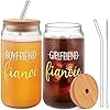 Engagement Gifts For Couples – Fiance Fiancee Wedding Gifts For Him And Her – Bridal Shower Gifts For Her – His And Hers Glass Cup For Mr And Mrs Bride And Groom To Be