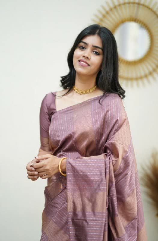 Image of Flosive Women's Kanjivaram Pure Zari Woven Soft Silk Saree With Blouse Piece (Mix Color)