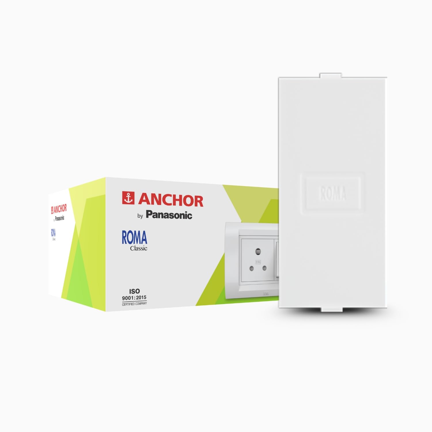 Anchor by Panasonic Roma Classic 1 Module Blank Plate for Electric Board, Blank Outlet Cover (White, 21598-10)-image-21