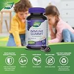 Nature's Way Sambucus Soins Immunitaires Froid et Grippe Gélifiés de Sureau avec Vitamine C et Zinc - Soutien Immunitaire pour Enfants 4+, 60 Gélifiés