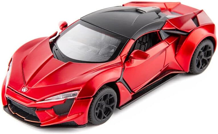 Alloy Metal Pull Back Die-cast Car 1:32 Diecast Metal Pullback Toy car with Openable Doors & Light, Music Boys Gifts Toys for Kids Colors as Per Stock (Hyper Sport)