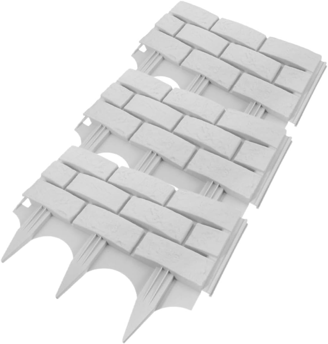 POPETPOP 3Pcs Outdoor Plastic Picket Fence Decorative Garden Landscape Edging Plant Borders Portable Stable Courtyard Fence for Garden Patio Lawn