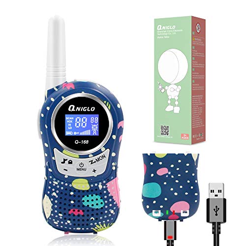 Rechargeable Kids Walkie Talkies,Walkie Talkies for Kids with Charger, 22 Channels Walkie Talkies Toys for Age 3-12 Girls Boys Toys Gifts for Christmas, Birthday