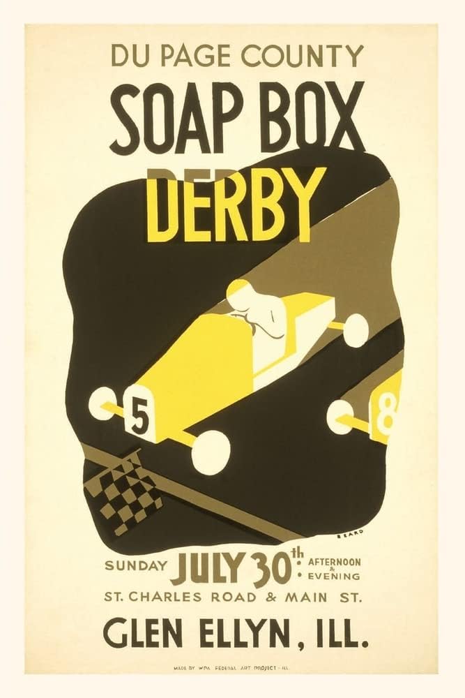 Vintage Journal Soap Box Derby, Glen Ellyn, Illinois Poster (Pocket Sized - Found Image Press Journals)