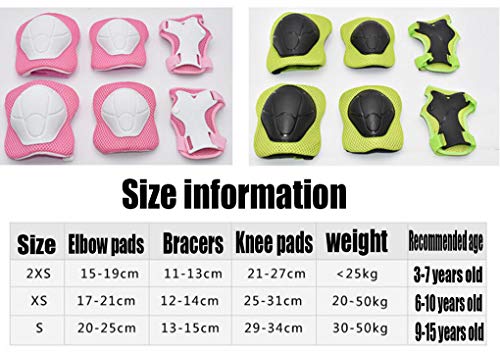 Yx-outdoor Kids Protective Gear Helmet Set,for Ice Skating, Roller Skating, Skateboarding, Cycling,Seven Piece Set,Knee Elbow Wrist Protective pad Set,with Helmet,Orange,XS - Thumbnail 7