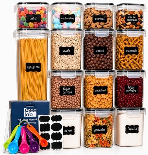 Decolab Kit Potes Herméticos Plástico com Vedação BPA Free - Orga...
