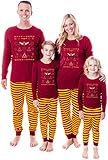 harry potter gryffindor sweater wizarding world sleep tight fit family pajama set (adult, large)