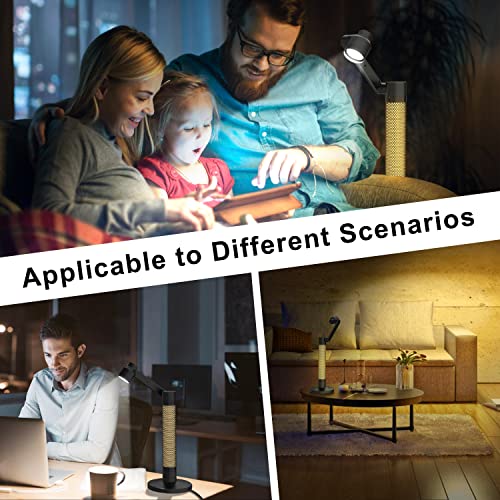 Hjfudfu Smart Table Lamp,Sunset Light And Ambient Light With Million Rgb Color,Adjustable By Rotation,Music Sync,Voice&Remote&App Control,Work With Alexa&Google Assistant,In Desk And Living Room #TOP6