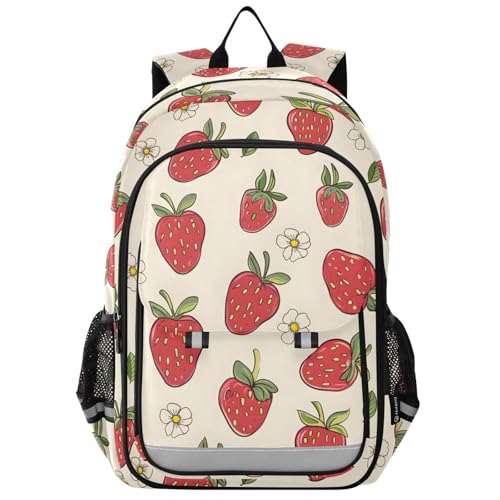Sac à dos rétro pour enfants spacieux et confortable motif fraises