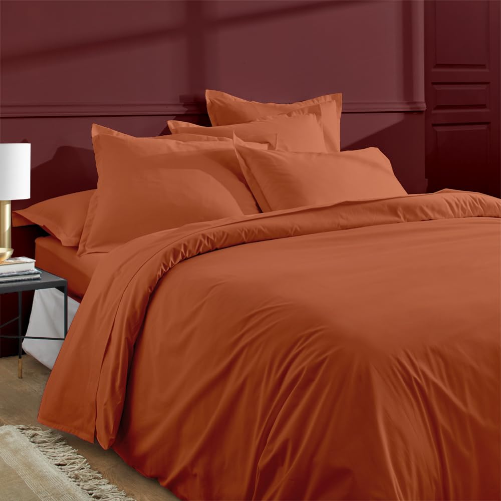 Drap Housse 160x200cm Duquennoy & Lepers - Percale Coton 80 Fils - Bonnet 30cm - Uni Lin