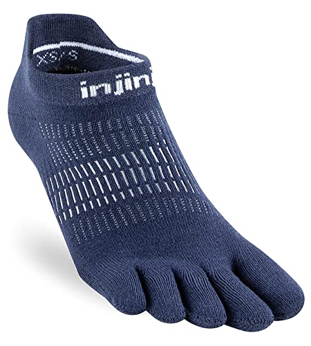 Injinji Women's Lightweight No-Show Running Socks Black/Grey 7.5-10.5, Daffodil, M-L