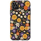 フルブルーム パープル イエロー ワイルドフラワー 花柄 草原 電話 スマホケース iPhone 11 Pro Max 用